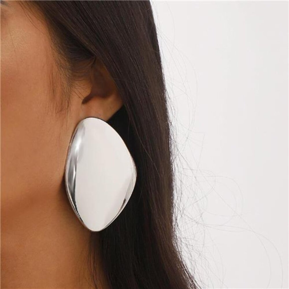 Large Geometric Statement Earrings | Minimalist A… - image 1